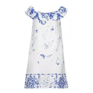 Manila Grace summer dress sz. 6 white 100% ramie NWT